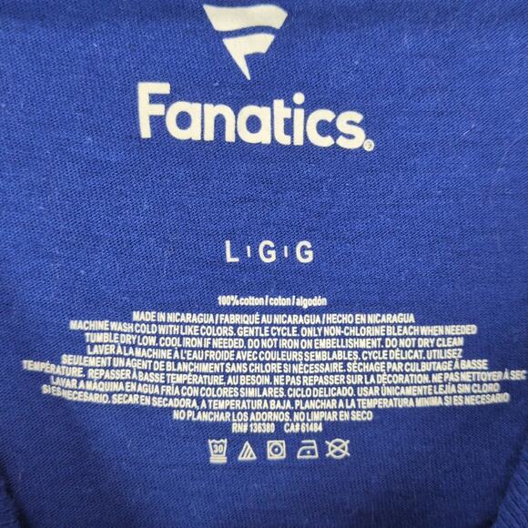 Chicago Cubs Baseball Men's L Graphic T-Shirt Fanatics Blue Short Sleeve MLB - Picture 2 of 10